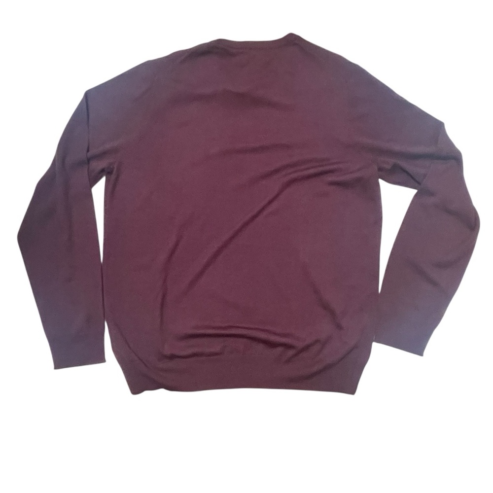 Jos. A. Bank Dark Red-Purple Crewneck Sweater Tailored Fit 100% Merino Wool 2XLT - Picture 2 of 6